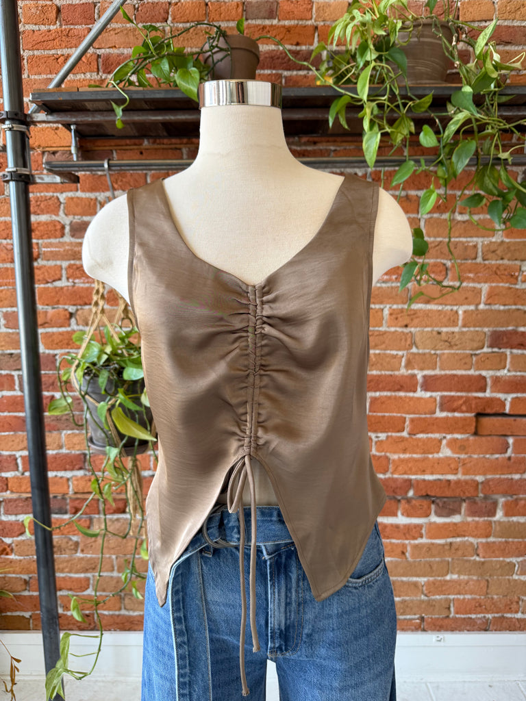 Sage Arizona Sky Ruched Front Sleeveless Top