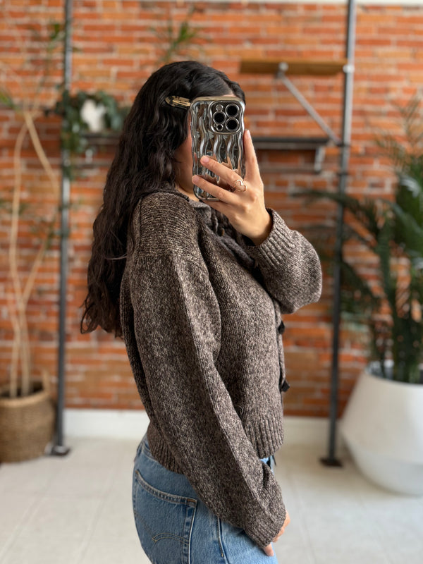Miou Muse Two Tone Toggle Cardigan