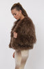 Sage Deep Woods Cropped Vegan Fur Jacket
