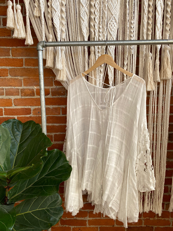 Free People White Shores Tunic