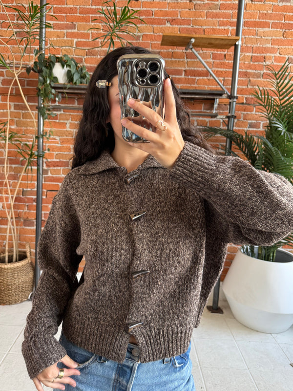 Miou Muse Two Tone Toggle Cardigan