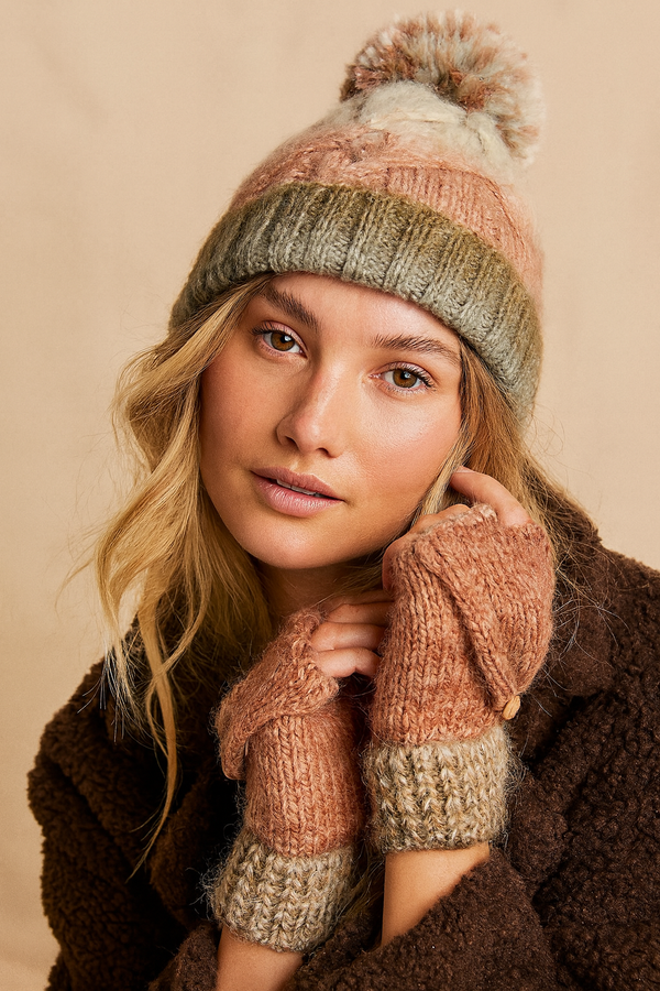 Free People Rainbow Run Hat + Gloves