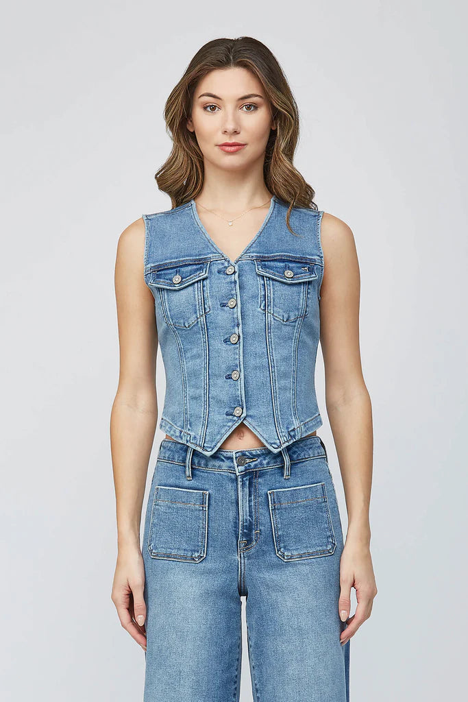 Hidden Fitted Denim Vest