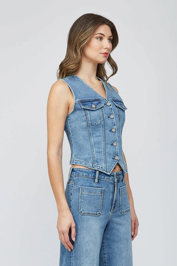 Hidden Fitted Denim Vest