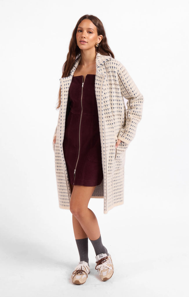 Sage Marceau Houndstooth Coat