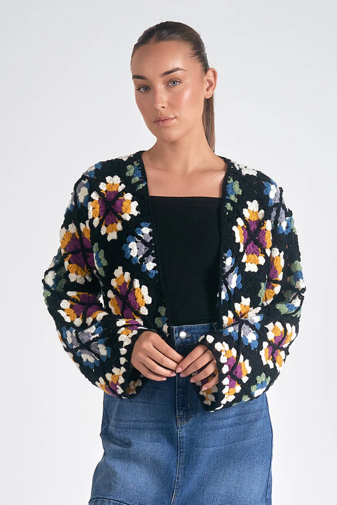 Elan Daisy Crochet Cardigan