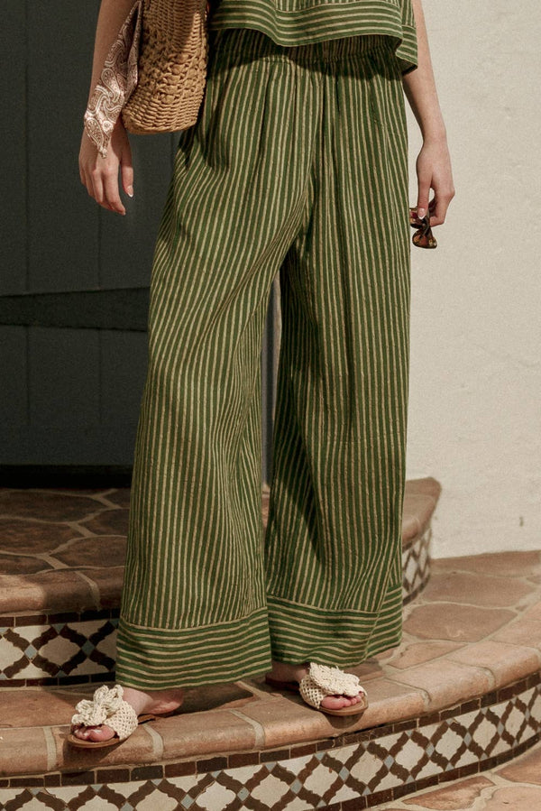 Miou Muse Striped Print Straight Wide Leg Pants