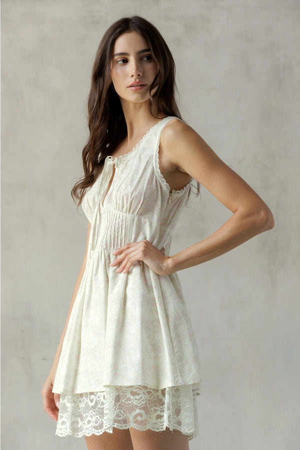 Storia Lace Trim Mini Dress