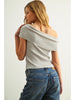 Miou Muse Off Shoulder Ribbed Top