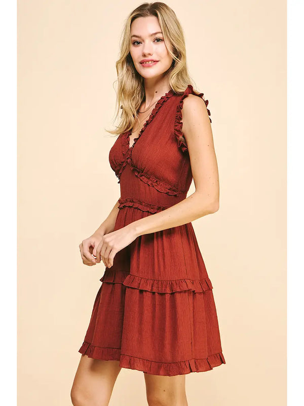 Pinch Victoria V-Neck Ruffle Dress