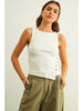 Miou Muse Button Detail Top