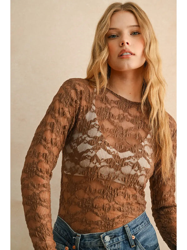 Miou Muse Floral Textured Top