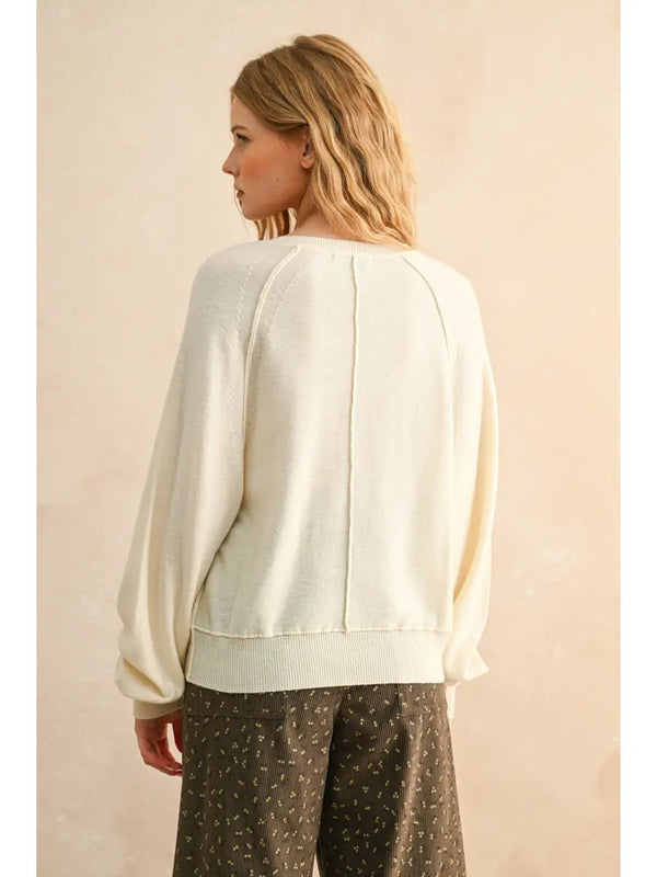 Miou Muse Half Button Sweater