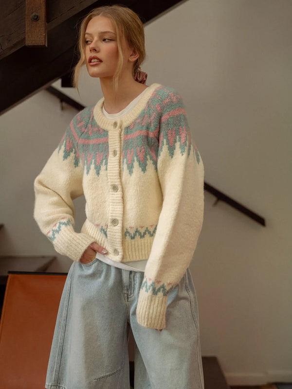 Miou Muse Multi Pattern Cardigan