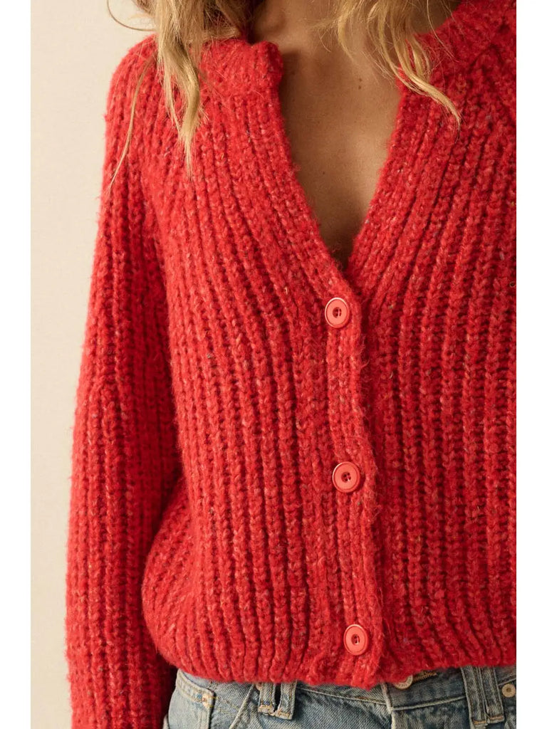 Promesa Confetti Button-Down Cardigan Sweater