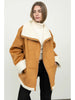 Moon River Sherpa Zip Up Moto Jacket