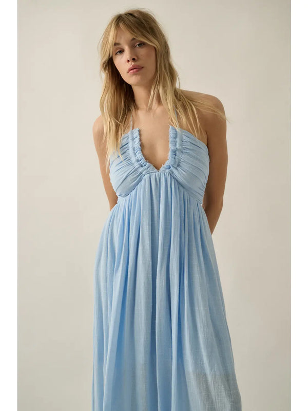 Promesa Cotton Gauze Halter Dress