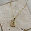 Bracha Initial Card Necklace