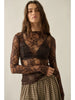 Promesa Floral Lace Mock Neck Long Sleeve