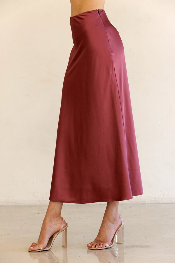 Storia Satin Midi Skirt