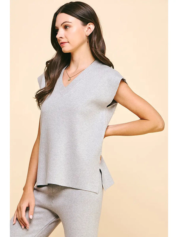 Pinch V-Neck Sweater Vest