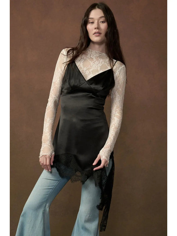 Promesa Satin Asymmetrical Slip Top