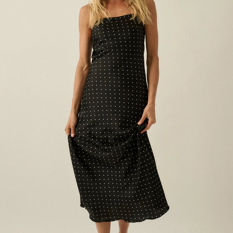 Promesa Polka Dot Midi Slip Dress