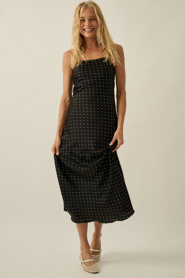 Promesa Polka Dot Midi Slip Dress