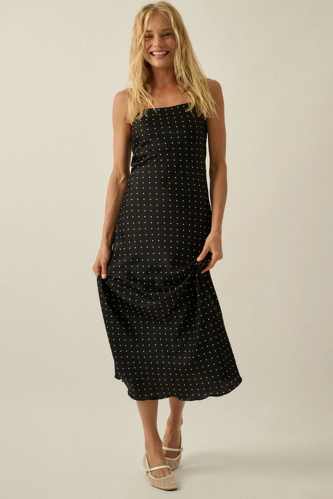 Promesa Polka Dot Midi Slip Dress