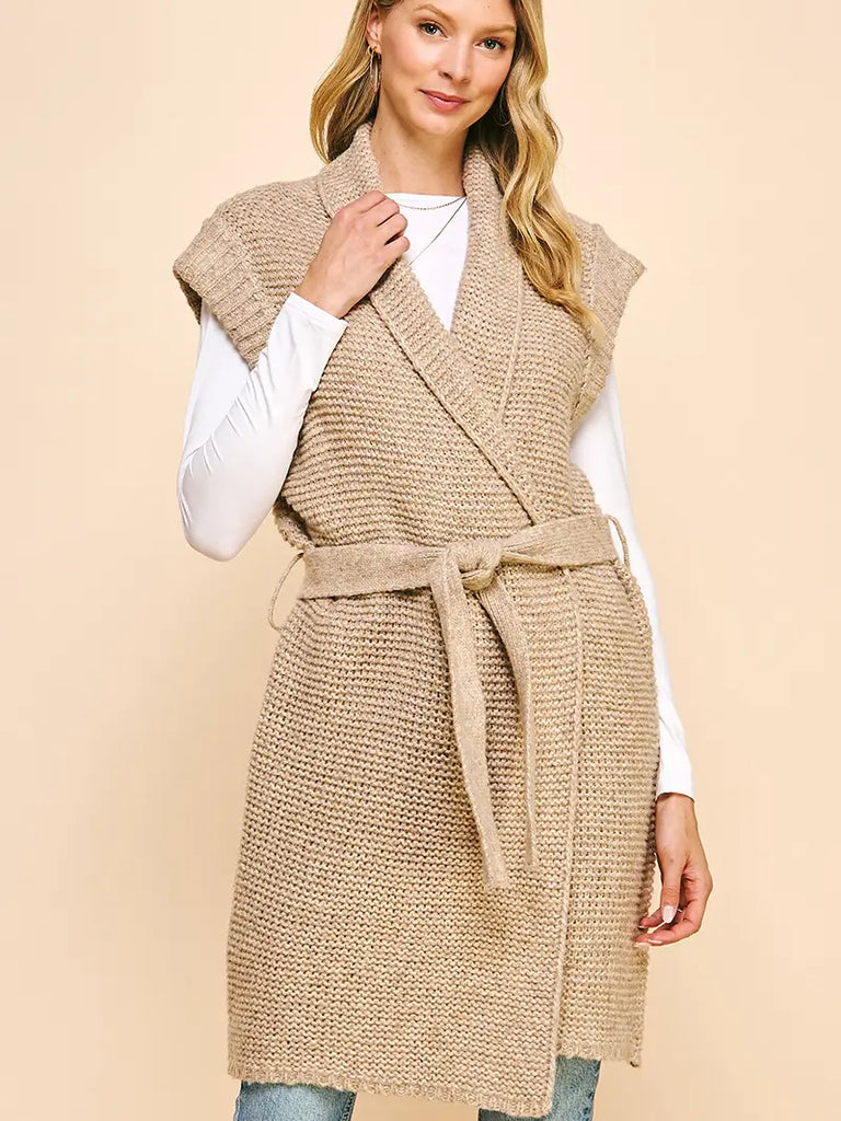 Pinch Belted Cardigan