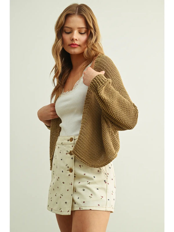 Miou Muse Long Sleeve Cropped Cardigan