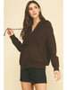 Pinch Hooded Button Down Knit Cardigan
