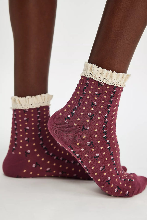 Free People Rosebud Waffle Sock