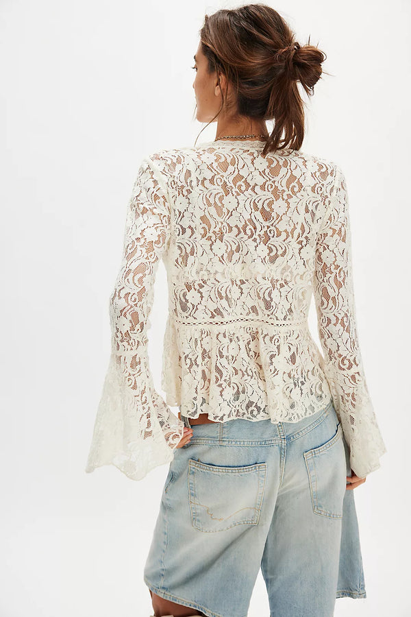 Free People Whispering Love Lace Top
