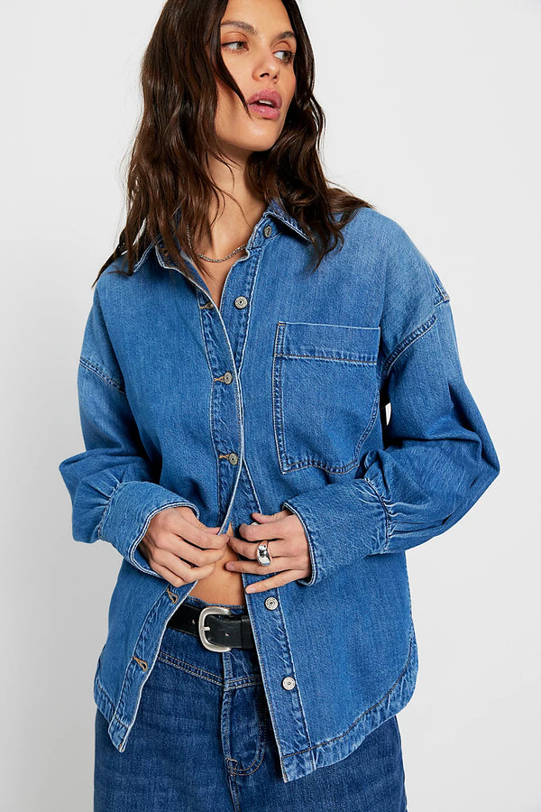 Free People Ashley Denim Shirt