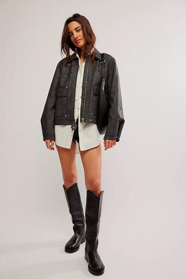 Free People Blair vegan Leather Jacket