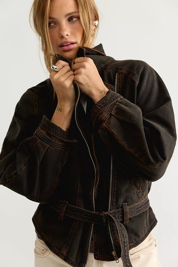 Levi's 80's Denim Belted Bomber Jacket