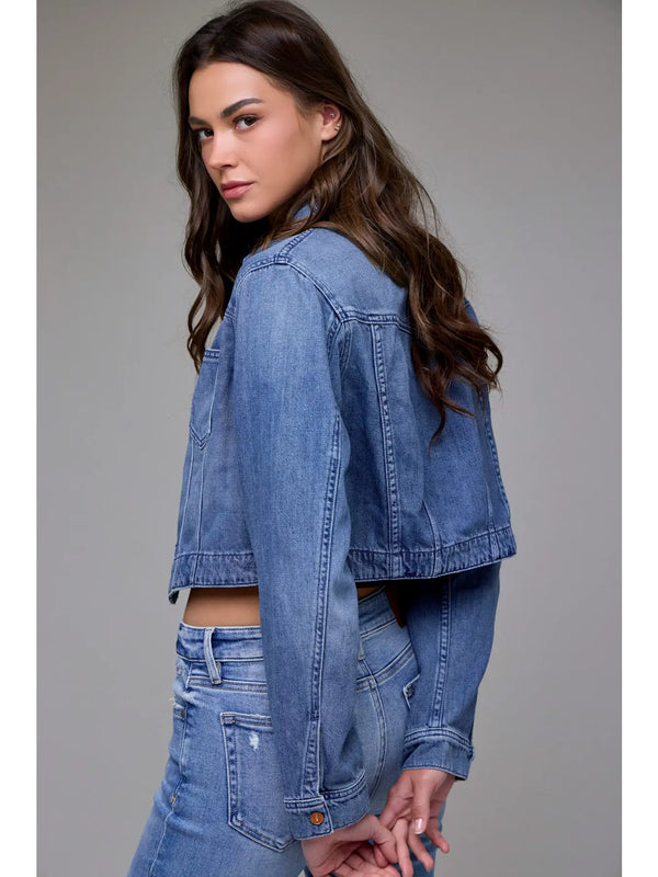 Hidden Soft Cropped Denim Jacket