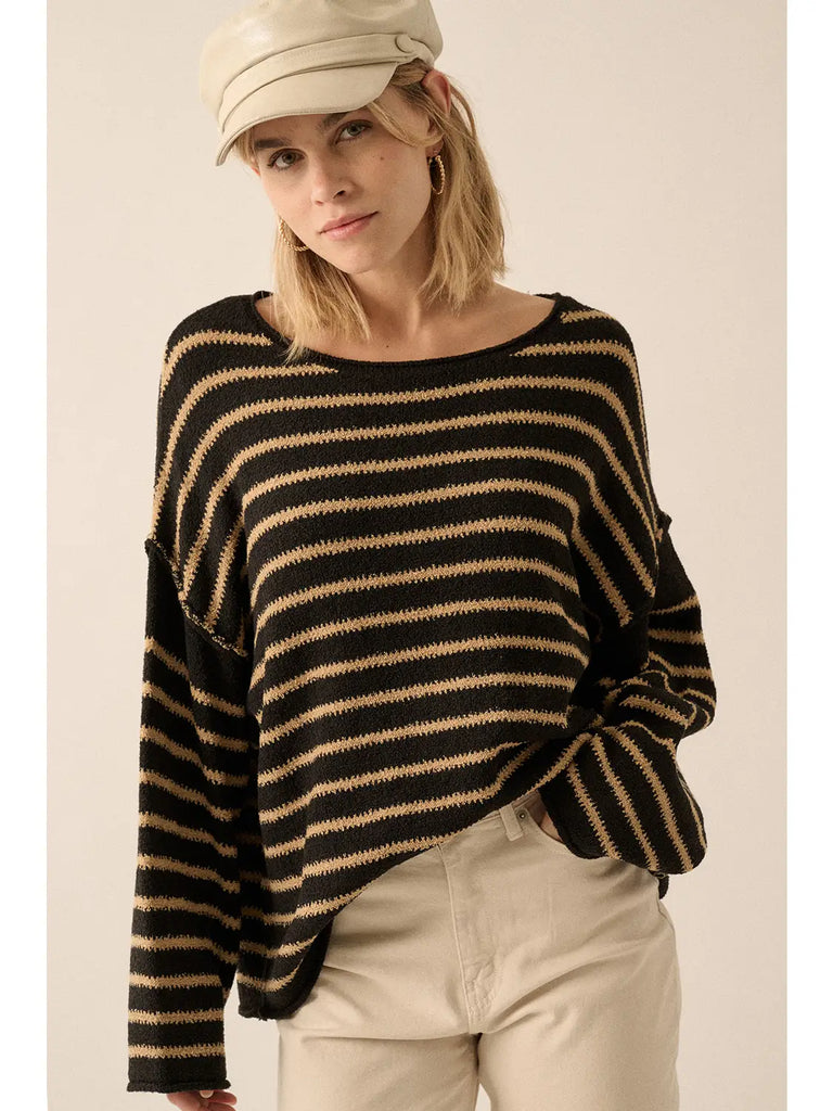 Promesa Striped Knit Oversized Sweater