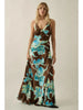 Promesa Floral Satin Open Back dress