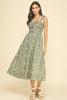 Pinch Floral Tie Midi Dress
