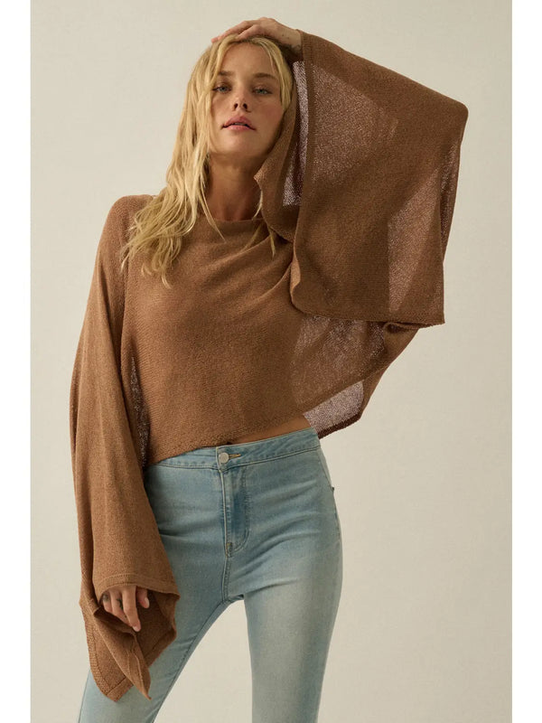Promesa Sheer Knit Poncho