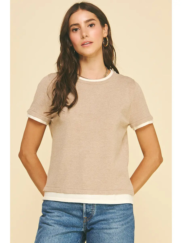 Pinch Double Layered Knit Top