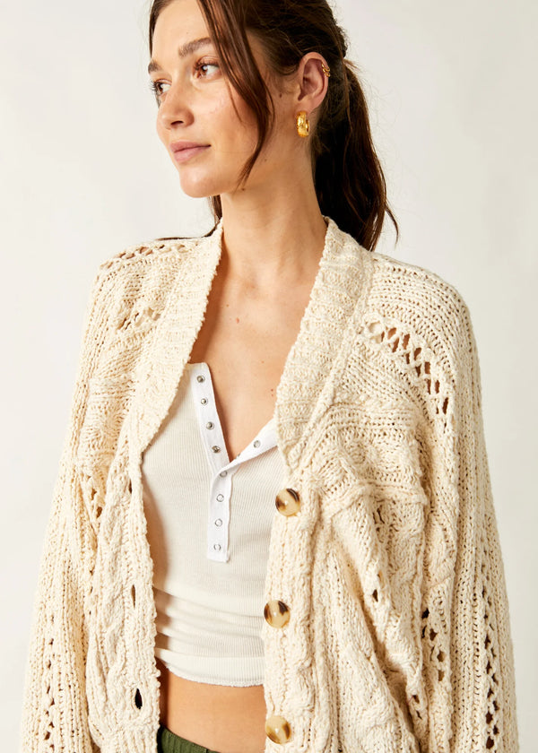 Free People Cable Stitch Cardi