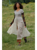Promesa Sheer Mesh Short-Sleeve Button-Front Tiered Ruffle Maxi Top