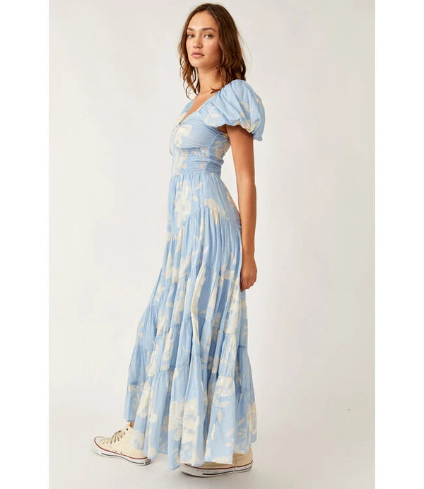 Free People Short Sleeve Sundrenched Maxi Dress