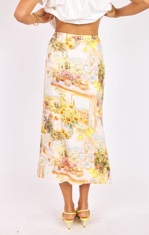 Sage Limoncello Midi Skirt