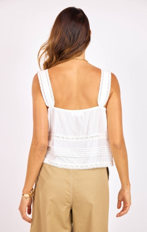 Sage Percy Lace Trim Cami