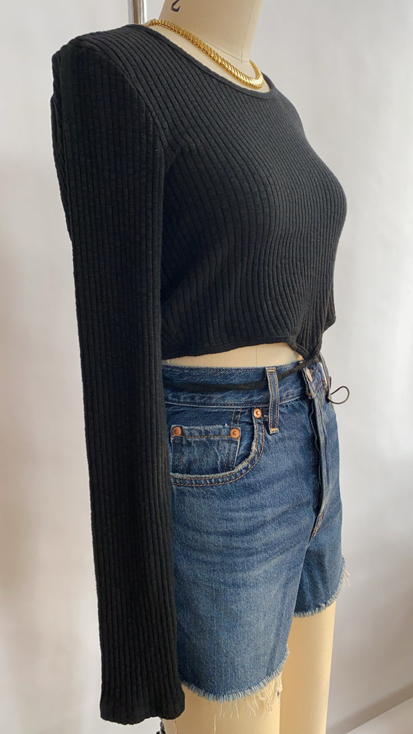Project Odessa Long Sleeve Tie Back Top