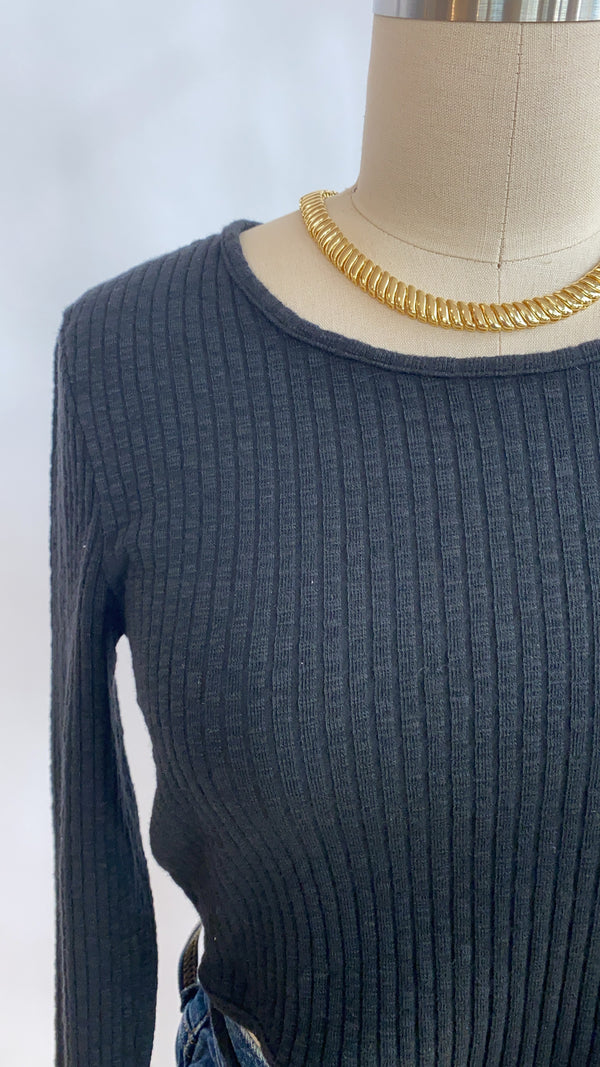 Project Odessa Long Sleeve Tie Back Top